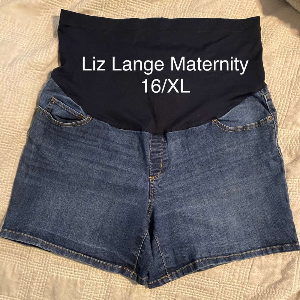 Liz Lange Maternity High-waisted Denim Shorts